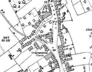 A 1925 map showing an orchard in the area known as "The Horsepool"